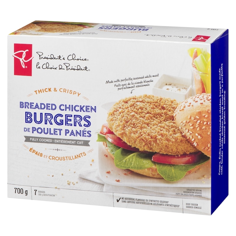 Thick & Crispy Breaded Chicken Burgers, Fully Cooked