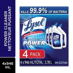 Lysol Nettoyant pour cuvette, Puissance, Nettoyage complet, Emballage familial, Pouvoir nettoyant 10x 4x946.0 ml, 0,36 $/100ml