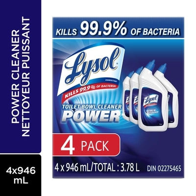 Lysol Nettoyant pour cuvette, Puissance, Nettoyage complet, Emballage familial, Pouvoir nettoyant 10x 4x946.0 ml, 0,40 $/100ml