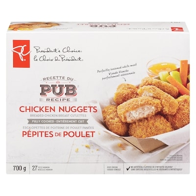 President's Choice Pub Recipe Chicken Nuggets, Fully Cooked 700 g, $1.00/100g