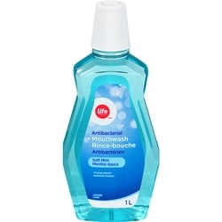 Life Brand Antibacterial Mouthwash Soft Mint 1 l, $0.40/100ml