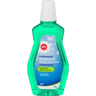 Life Rince-bouche antibactérien menthe fraîche 1000 ml, 0,40 $/100ml