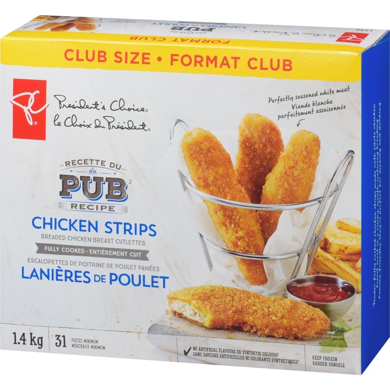 Pub Recipe Chicken Strips, Fully Cooked, Club Size