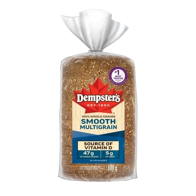 Dempster's 100% Whole Grains Smooth Multigrain Bread 600 g, $0.80/100g