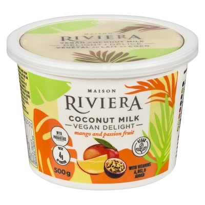 Riviera Coconut Milk Vegan Yogurt - Mango And Passion Fruit 500 g, $1.40/100g
