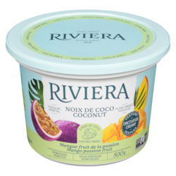 Riviera Yogourt végétalien au lait de noix de coco Riviera, mangue et fruit de la passion 500 g, 1,26 $/100g