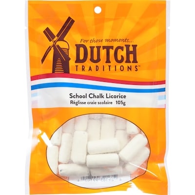 Dutch Traditions School Chalk Shaped Licorice With Mint Coating 110 g, $2.72/100g