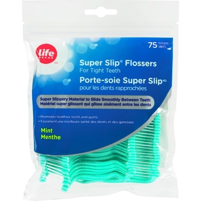Life Porte-fils dentaires pour dents serrées, menthe  75 ea, 0,07 $/1ch