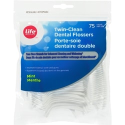 Life Porte-fils dentaires Twin-Clean  75 ea, 0,06 $/1ch