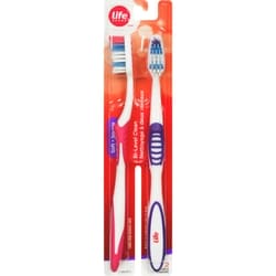 Life Brosse à dents à poils droits, souple 2 ea, 1,75 $/1ch