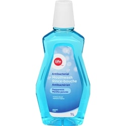 Life Brand Antibacterial Mouthwash Peppermint 1000 ml, $0.40/100ml