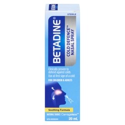 Betadine Cold Defense Nasal Spray    20 ml, $57.45/100ml