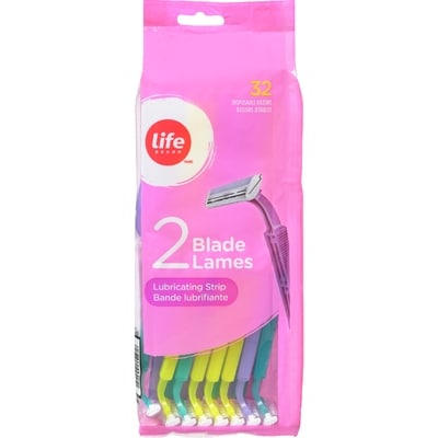 Life Rasoir jetable à deux lames pour femmes Life, 32 unités   1 ea, 8,49 $/1ch