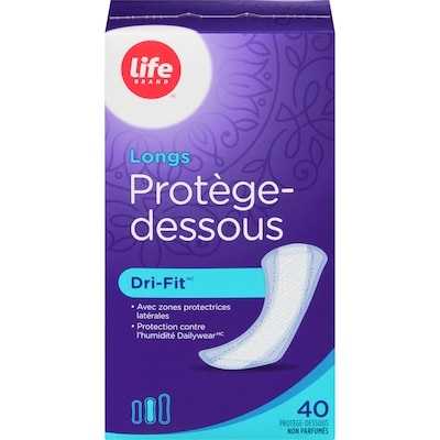 Life Protège-dessous longs sans parfum, emballage 40 40 ea, 0,09 $/1ch