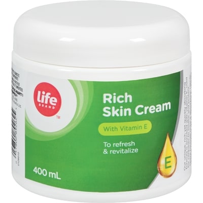 Life Brand Rich Skin Cream Natural Aloe Vera & Vitamin E 400 ml, $1.30/100ml