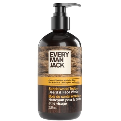 Every Man Jack Beard + Face Wash, Sandalwood Teak 200 ml, $6.50/100ml