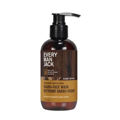 Every Man Jack Nettoyant pour Barbe et Visage, Bois de santal 200 ml, 8,50 $/100ml