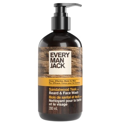 Every Man Jack Nettoyant pour Barbe et Visage, Bois de santal 200 ml, 7,00 $/100ml