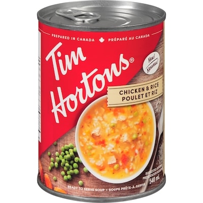 Tim Hortons Soupe poulet et riz 540 ml, 0,83 $/100ml