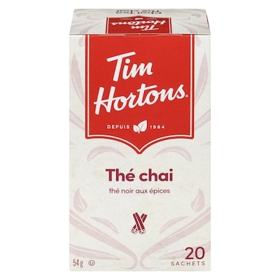 Tim Hortons Thé noir avec épices Thé chai 20 sachets de thé 20 ea, 0,30 $/1ch