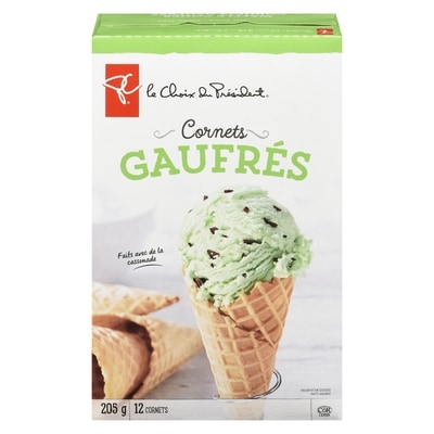 le Choix du Président Cornets gaufrés   205 g, 2,44 $/100g