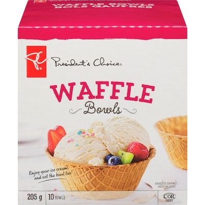President's Choice Waffle Bowls 1 ea, $2.68/100g
