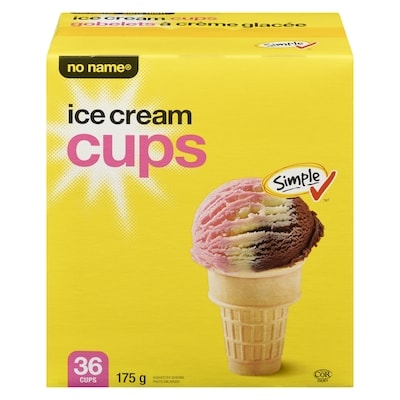No Name Ice Cream Cups 1 ea, $2.57/100g