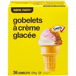 Sans Nom Gobelets à crème glacée 175 g, 2,28 $/100g