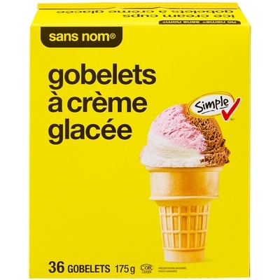 Sans Nom Gobelets à crème glacée 175 g, 2,57 $/100g