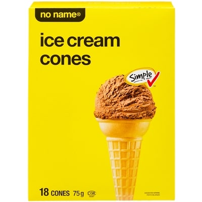 No Name Ice Cream Cones 75 g, $3.99/100g