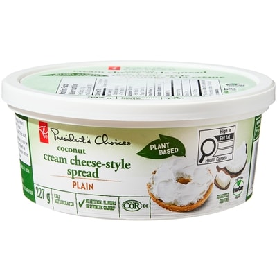 le Choix du Président Tartinade à la noix de coco à base de plantes style fromage à la crème nature 227 g, 1,54 $/100g
