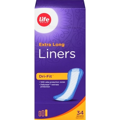 Life Brand Unscented Extra Long Liners 34 Pack 34 ea, $0.10/1ea