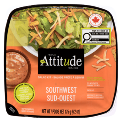 Attitude Fraîche Salade Sud-Ouest avec garnitures format individuel 0.175 kg, 2,86 $/100g