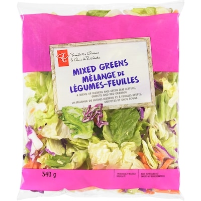 President's Choice Mixed Greens 0.34 kg, $1.17/100g