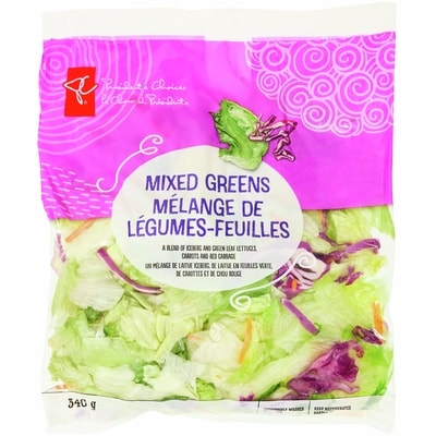 President's Choice Mixed Greens 0.34 kg, $1.32/100g