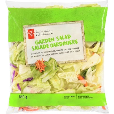 President's Choice Garden Salad 0.34 kg, $1.17/100g