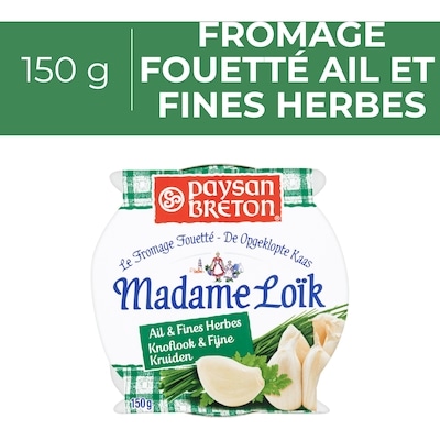 Paysan Fromage fouetté ail et fines herbes 150 g, 5,33 $/100g