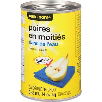 Sans Nom Poires en moitiés dans de l'eau 398 ml, 0,63 $/100ml