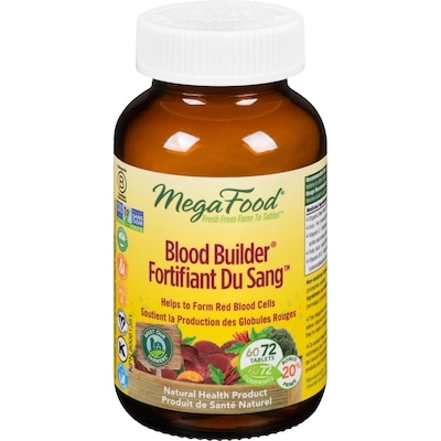 MegaFood Blood Builder  72 ea, $0.87/1ea
