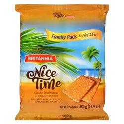 Britannia Les biscuits Nice Time 480 g, 1,35 $/100g