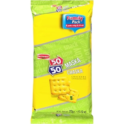 Britannia Crackers 50 50 Maska Chaska Family Pack 372 g, $1.69/100g