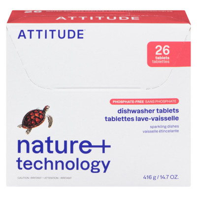 Attitude Pastilles pour lave-vaisselle, Sparkling Dishes   416 g, 2,16 $/100g