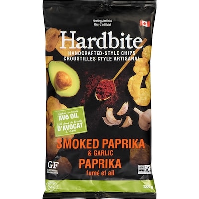 Hardbite Handcrafted-Style Chips, Paprika 128 g, $3.74/100g