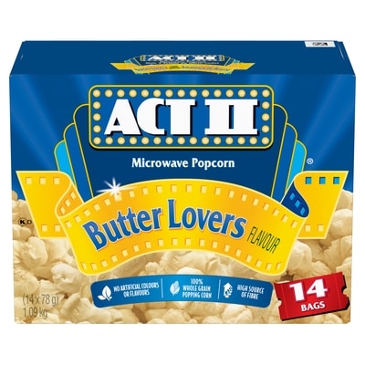 Act II Butter Lovers Microwave Popcorn 1092 g, $1.10/100g
