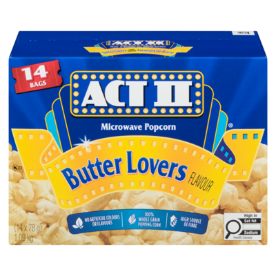Act II Microwave Popcorn! Butter Lovers Flavour (14-78 G Bags) 1092 g, $0.96/100g