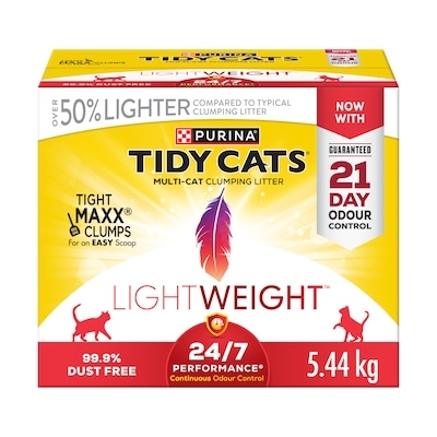 Purina Tidy Cats LightWeight Cat Litter 24/7 Performance Multi-Cat 5.44 kg, $0.46/100g