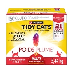 Purina Tidy Cats poids plume litière pour chats multi-chats 24/7 performance 5.44 kg, 0,46 $/100g
