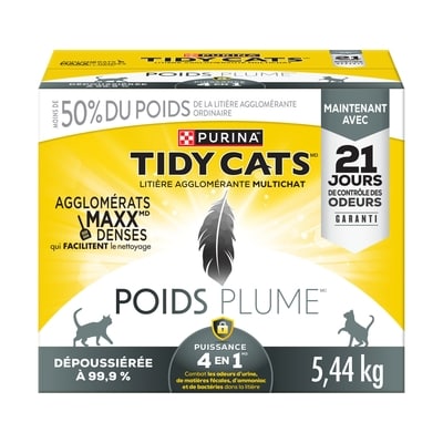 Purina Tidy Cats poids plume litière pour chats multi-chats puissance 4-en-1 5.44 kg, 0,39 $/100g