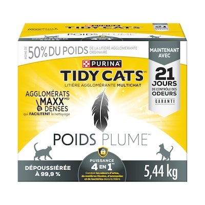 Purina Tidy Cats poids plume litière pour chats multi-chats puissance 4-en-1 5.44 kg, 0,48 $/100g