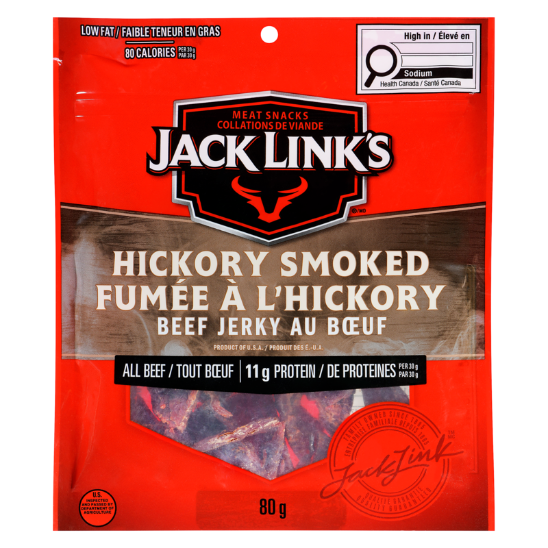 Jack Links Hickory Smoked Beef Jerky Meat Snacks - 80 g | Real